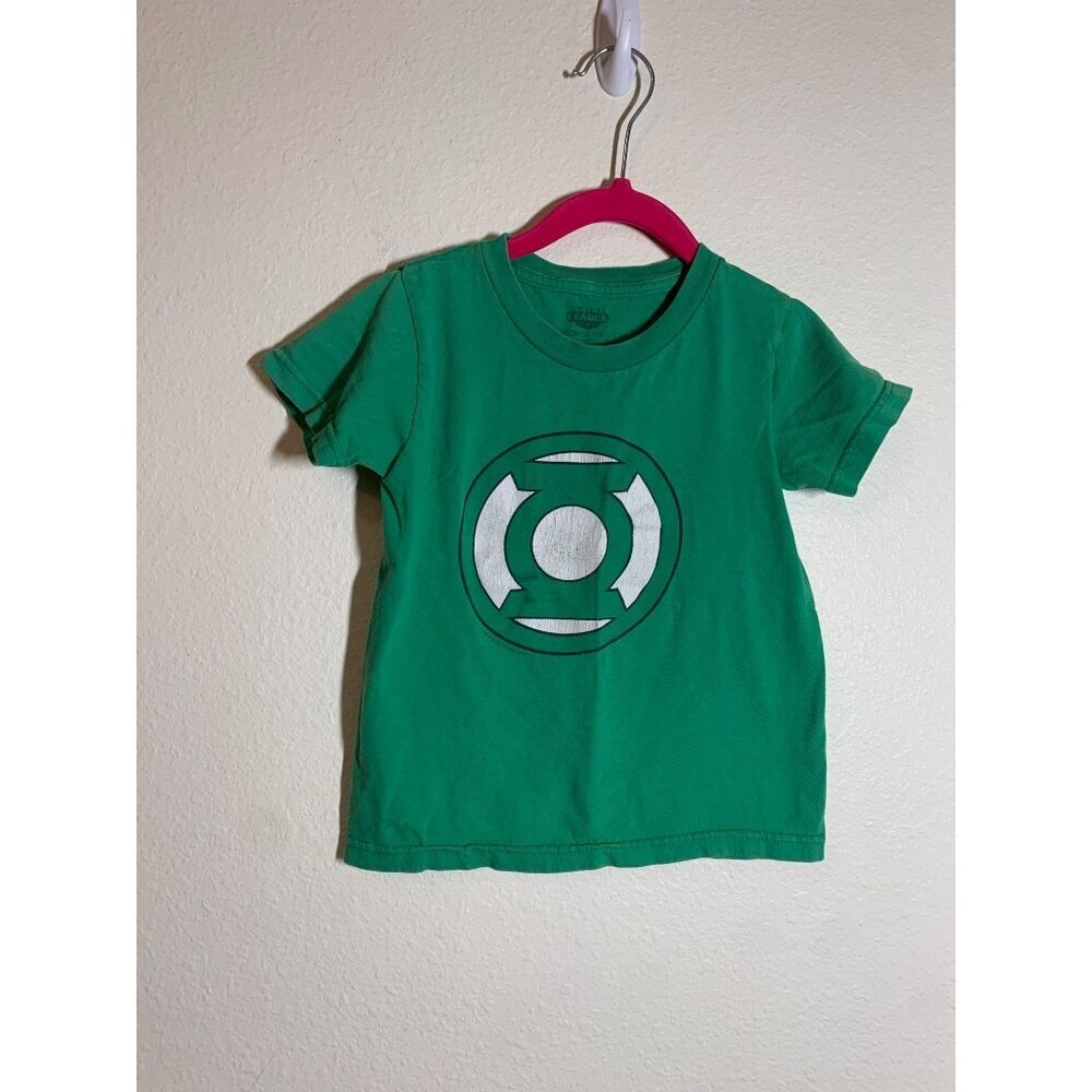 DC Green Lantern Graphic Tee Superheroes Logo Action Casual Boys T-Shirt Size 4